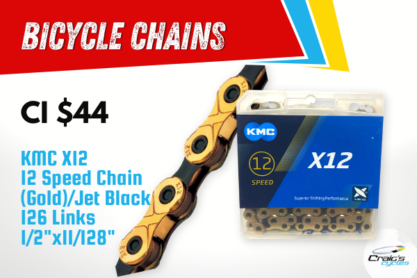 KMC 12-Speed Chain, Gold/Black